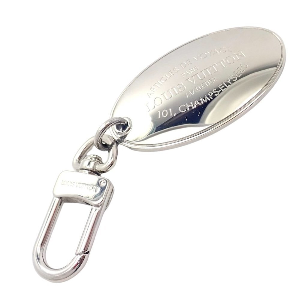 Authentic Louis Vuitton LV Large Stainless Steel Luggage Tag Key Chain CK 1100​ - Picture 5 of 9
